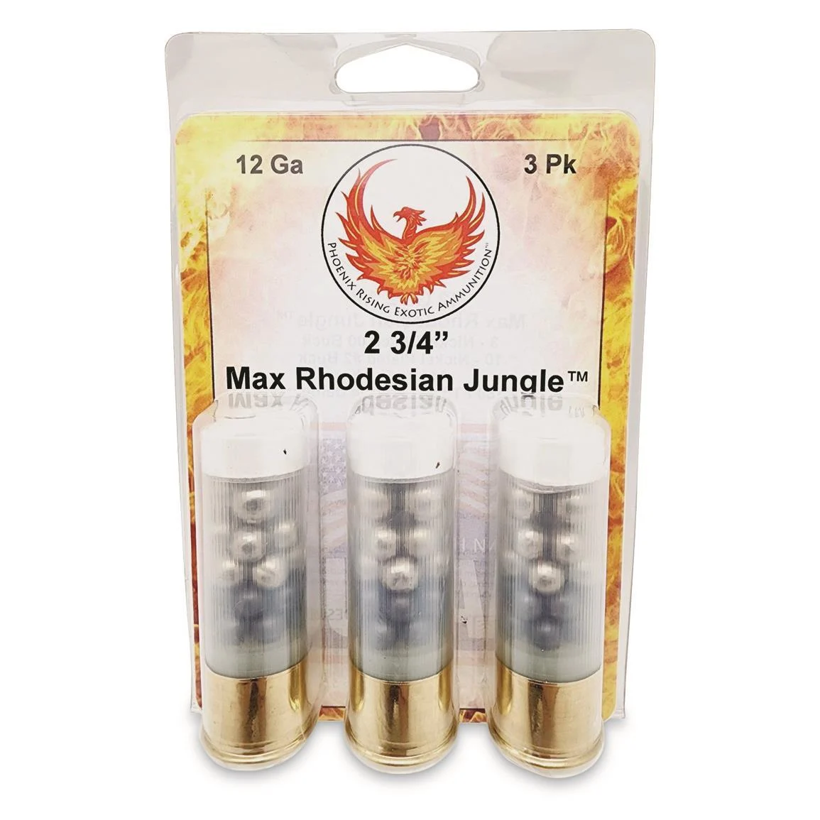 Reaper Defense Exotic Ammo Rhodesian Jungle Shotshells 12 ga 2-3/4" 1150 fps #4/#2/00 3/ct
