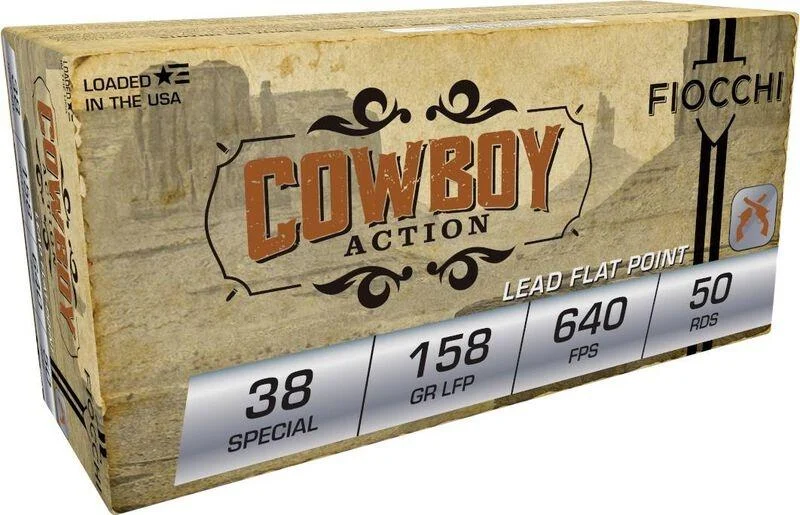 Fiocchi Cowboy Action Handgun Ammunition 38 Spl 158gr LFN 640 fps 50/ct