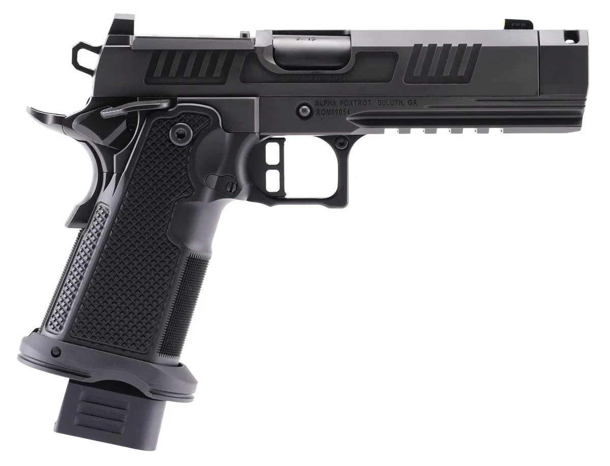 Alpha Foxtrot AF1911-Romulus MOS Adapter Handgun 9mm Luger 17(1) & 20rd(1) Magazines 4.25" Comp Threaded Barrel DLC Black